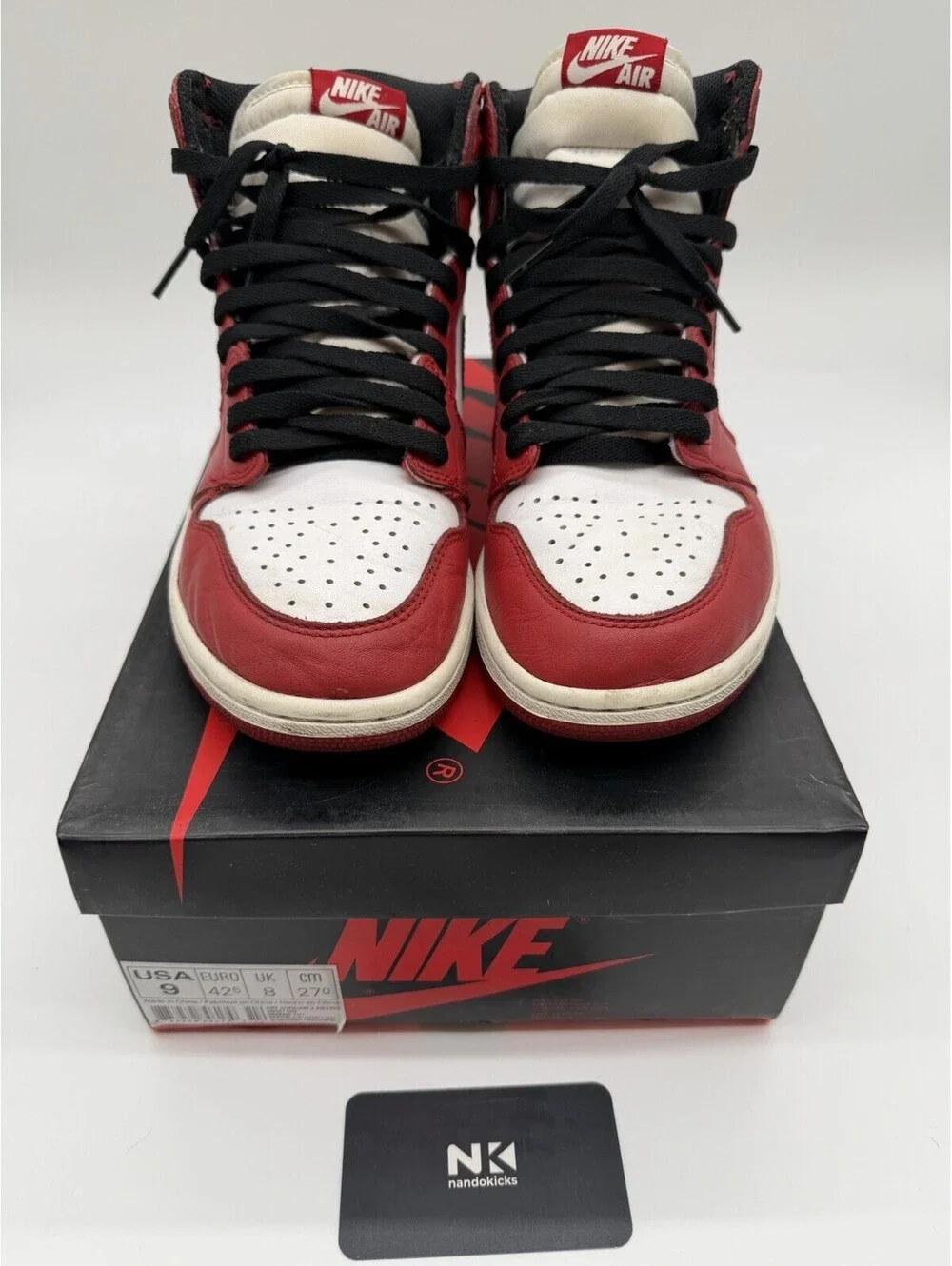Nike Air Jordan Retro 1 High OG Chicago 2015 555088101 Size 9M